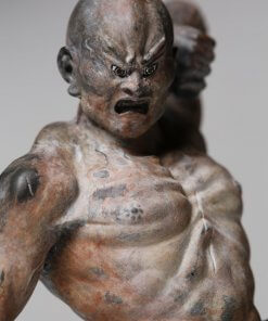 Buddha Statue for sale, palm-sized Kongo Rikishi, zooming up to Agyo face and upper body