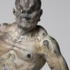 Buddha Statue for sale, palm-sized Kongo Rikishi, zooming up to face and upper body of Ungyo figurine