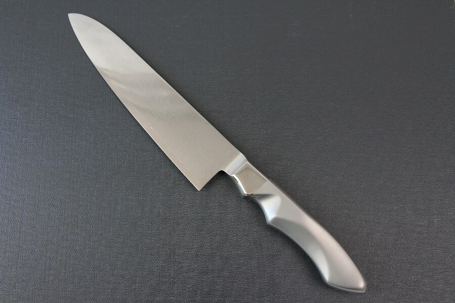 DamMona_Gyuto210_03 Japanese Chef Knife, Damascus Gyuto size M, backside view