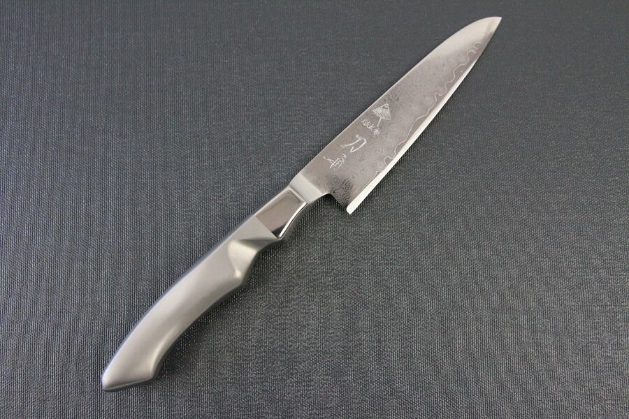DamMona_Petit_01 Japanese Chef Knife, Petit utility knife size 120mm, front view