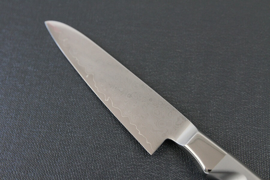 DamMona_Petit_04 Japanese Chef Knife, Petit utility knife size 120mm, backside blade details
