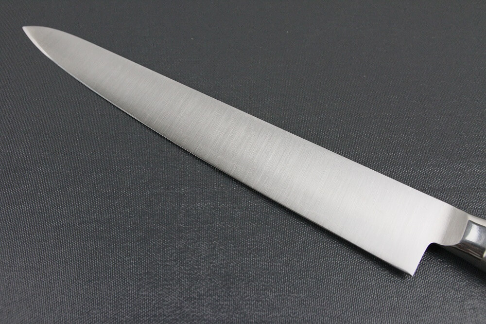 elemon_sujihiki270_04 Japanese Chef Knife, Elegance Monaka Series, Sujikiri slicing knife 270mm, details of blade backside