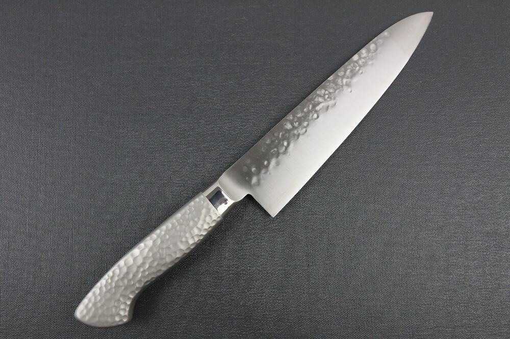 hamfin_gyuto180L_03 Japanese Chef Knife, Hammer Finish Series, Gyuto chef knife 180mm left-handed, backside view
