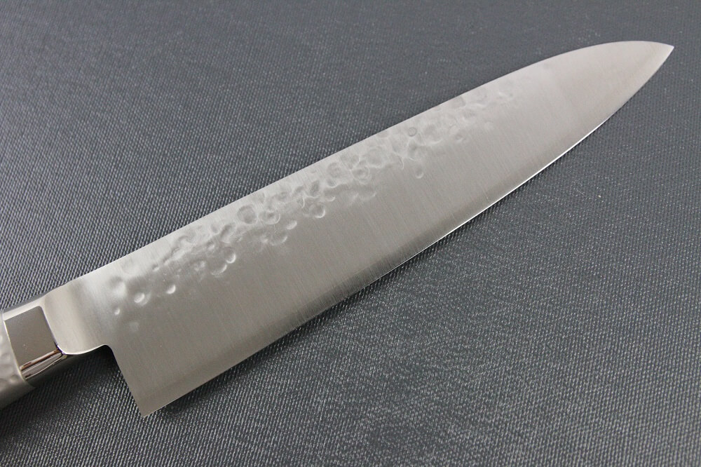 hamfin_gyuto180L_04 Japanese Chef Knife, Hammer Finish Series, Gyuto chef knife 180mm left-handed, details of blade backside