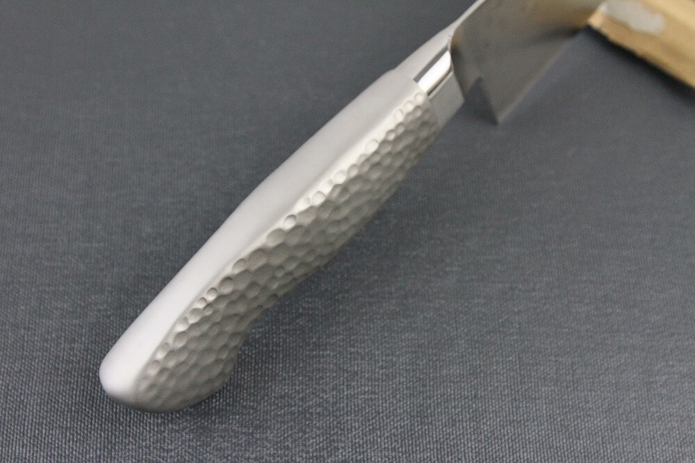 hamfin_gyuto180L_06 Japanese Chef Knife, Hammer Finish Series, Gyuto chef knife 180mm left-handed, handle top view