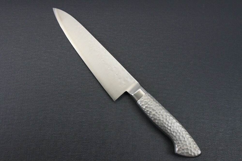 hamfin_gyuto180_03 Japanese Chef Knife, Hammer Finish Series, Gyuto chef knife 180mm, backside view