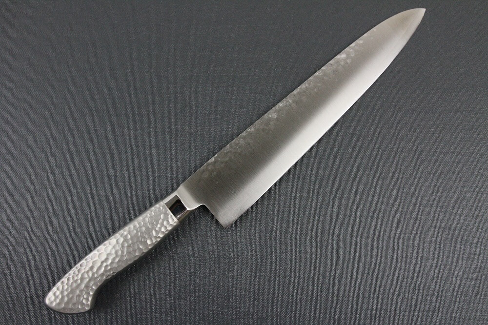hamfin_gyuto240L_03 Japanese Chef Knife, Hammer Finish Series, Gyuto chef knife 240mm left-handed, backside view
