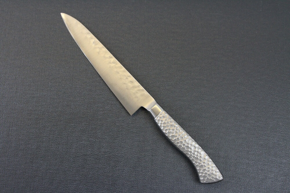 hamfin_petit150_03 Japanese Chef Knife, Hammer Finish Series, Petit knife 150mm, backside view