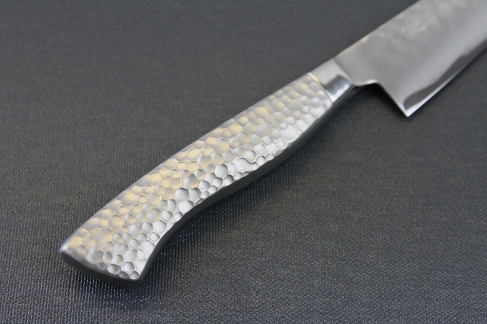 hamfin_petit150_05 Japanese Chef Knife, Hammer Finish Series, Petit knife 150mm, handle details