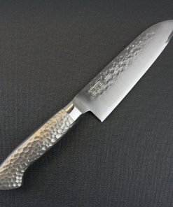 Japanese Chef Knife, Hammer Finish Series, Santoku multi-purpose 150mm, front view