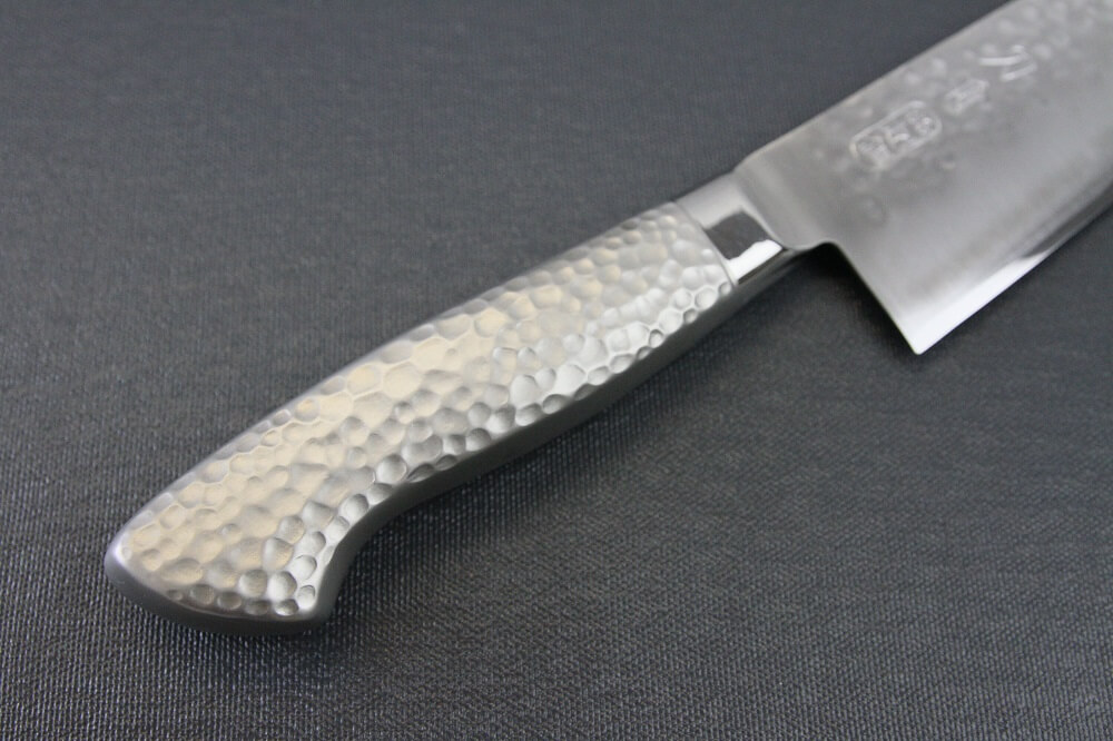 hamfin_santoku165_06 Japanese Chef Knife, Hammer Finish Series, Santoku multi-purpose 165mm, details of handle