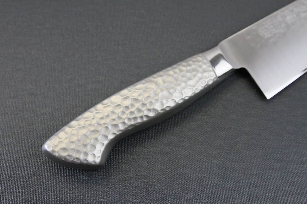 hamfin_santoku180_06 Japanese Chef Knife, Hammer Finish Series, Santoku multi-purpose 180mm, details of handle