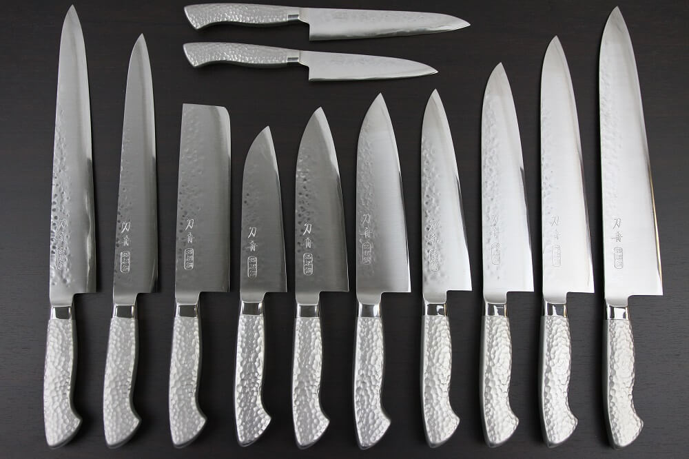Japanese Chef Knife, Hammer Finish Series lineup