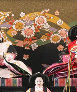 Hina dolls, a Japanese doll, gorgeous 5 dolls set Shiori, details of emperor and empress dolls