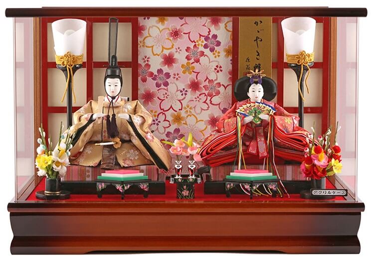 163-210_01 Hina dolls, a Japanese doll, gorgeous pair dolls set Ukibune, entire view