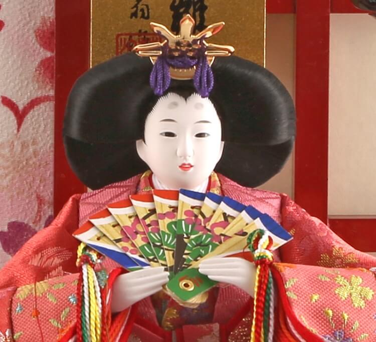 163-210_04 Hina dolls, a Japanese doll, gorgeous pair dolls set Ukibune, details of face of the empress doss