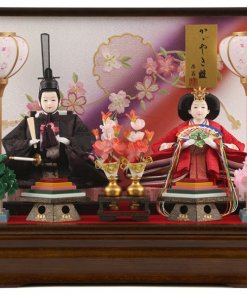 Hina dolls, a Japanese doll, gorgeous pair doll set Hagoromo Purple, entire view