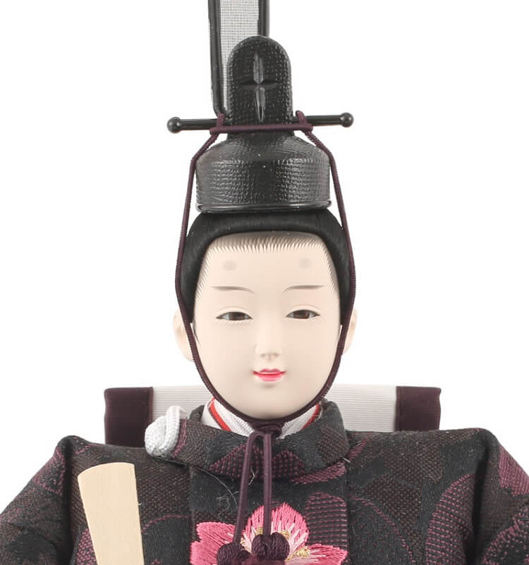 173-250_03 Hina dolls, a Japanese doll, gorgeous pair doll set Hagoromo Purple, face of the emperor doll