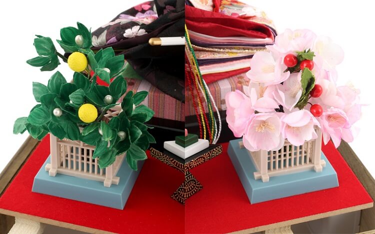 173-250_12 Hina dolls, a Japanese doll, gorgeous pair doll set Hagoromo Purple, details of ornaments and decorations