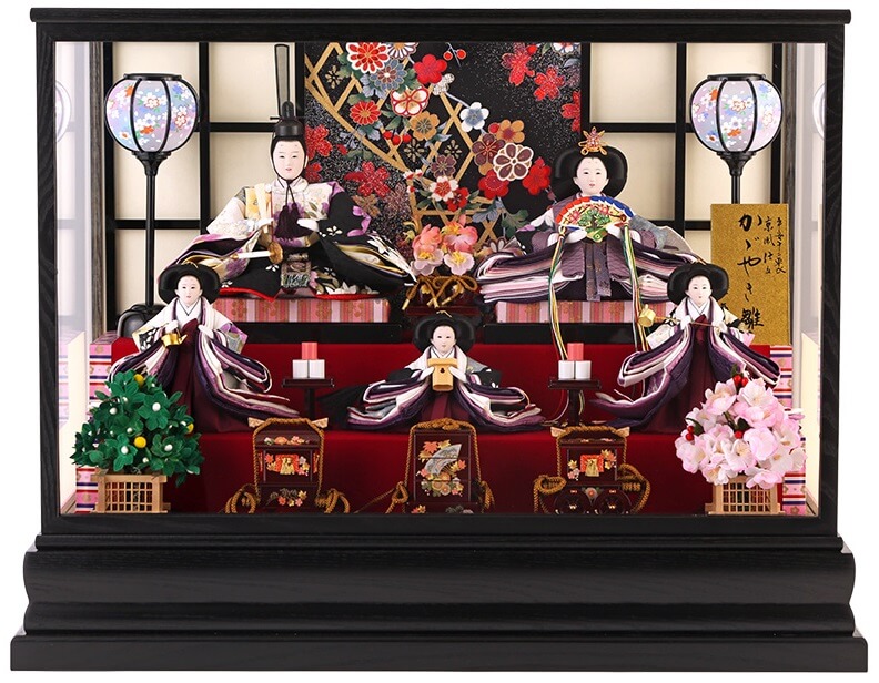 173-522-01 Hina dolls, a Japanese doll, gorgeous 5 dolls set kocho, entire view