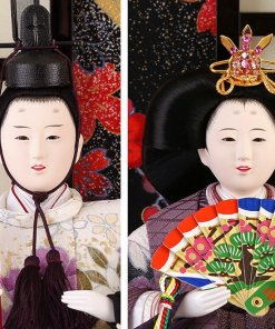 Hina dolls, a Japanese doll, gorgeous 5 dolls set kocho, faces of emperor and empress