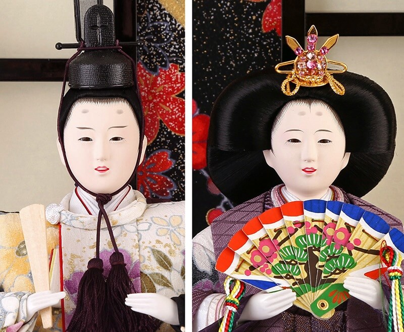 173-522-03 Hina dolls, a Japanese doll, gorgeous 5 dolls set kocho, faces of emperor and empress