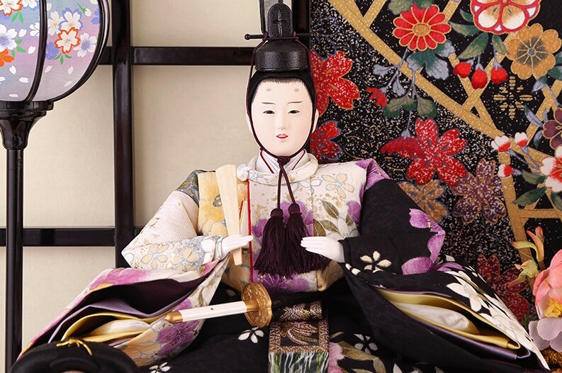 173-522-04 Hina dolls, a Japanese doll, gorgeous 5 dolls set kocho, details of emperor doll