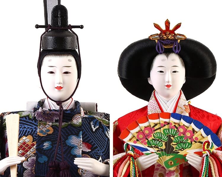 173-525_03 Hina dolls, a Japanese doll, gorgeous 5 dolls set Misaki, faces of emperor and empress dolls