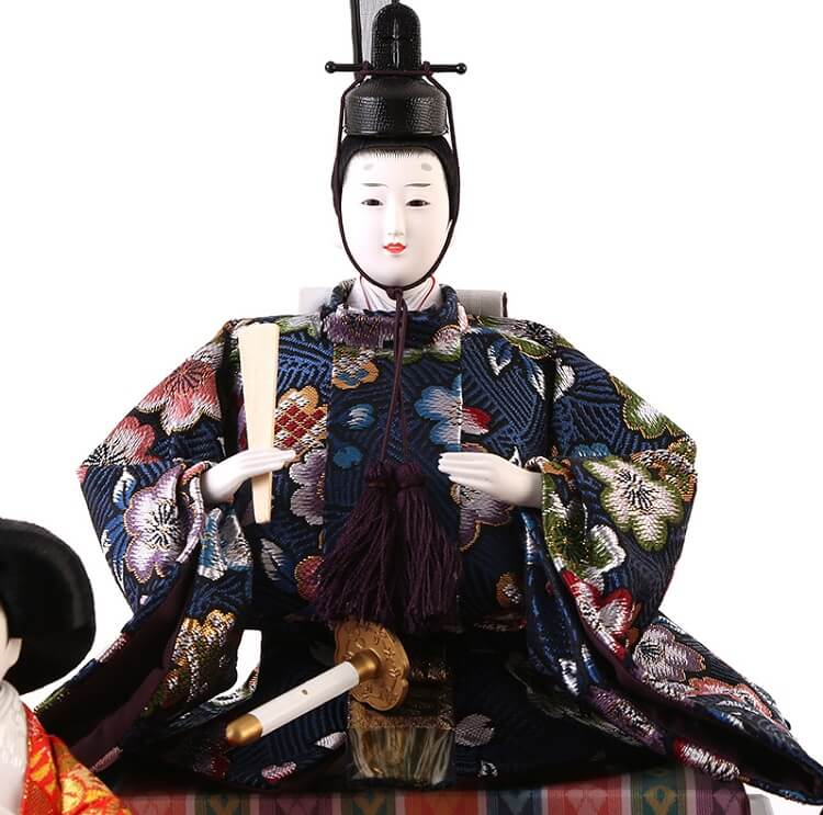 173-525_04 Hina dolls, a Japanese doll, gorgeous 5 dolls set Misaki, entire view of the emperor doll