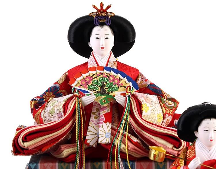173-525_06 Hina dolls, a Japanese doll, gorgeous 5 dolls set Misaki, entire view of the empress doll