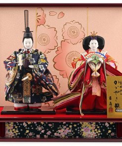 Hina dolls, a Japanese doll, stand-up pair doll set Mitsuki, entire view