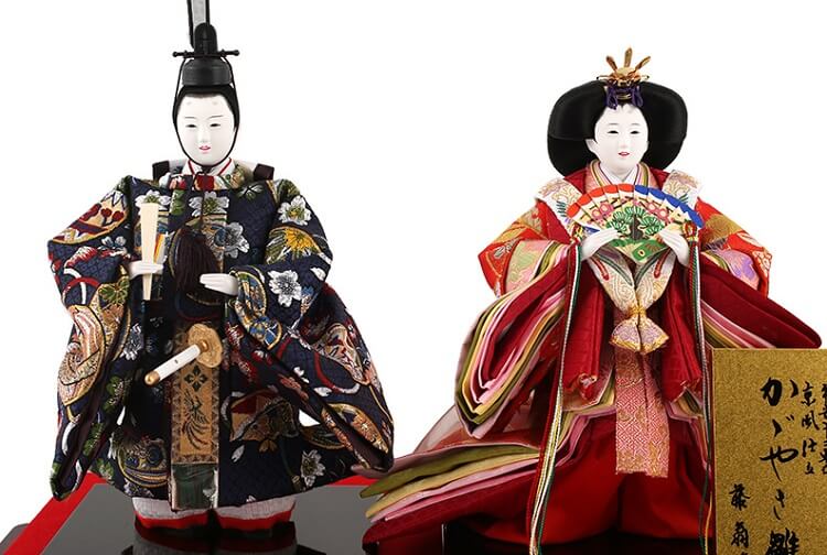 183-210_02 Hina dolls, a Japanese doll, stand-up pair doll set Mitsuki, details of dolls