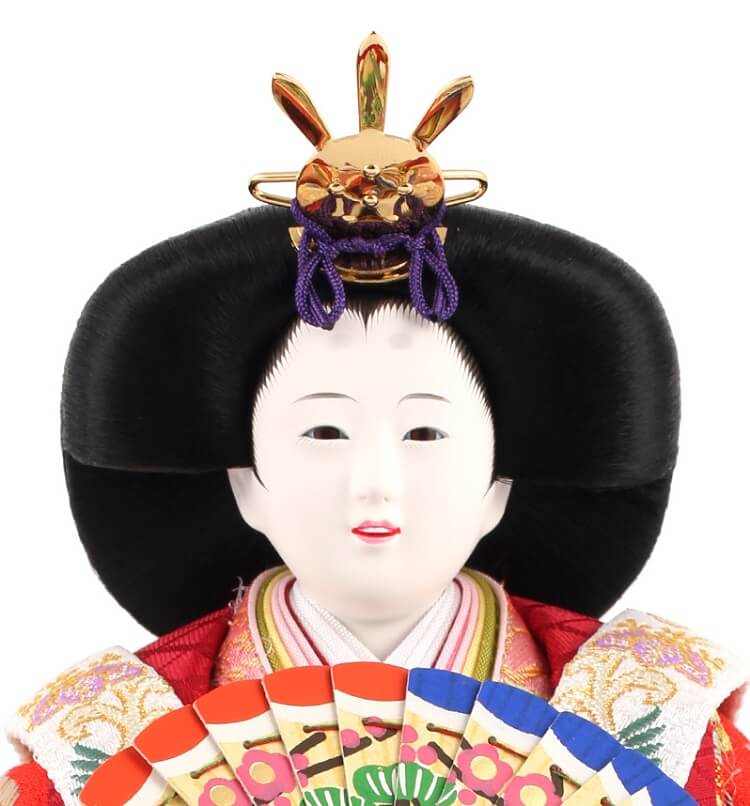 183-210_04 Hina dolls, a Japanese doll, stand-up pair doll set Mitsuki, face of the empress doll