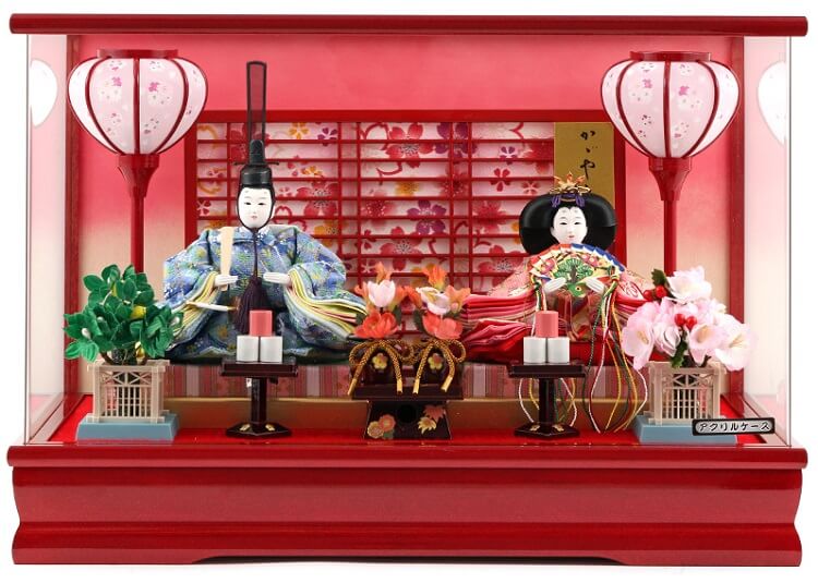 183-247_01 Hina dolls, a Japanese doll, gorgeous pair dolls set Yuna LED, entire view of the product