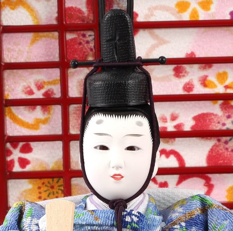 183-247_03 Hina dolls, a Japanese doll, gorgeous pair dolls set Yuna LED, details of face of the emperor doll