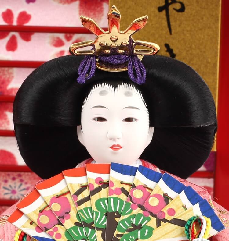 183-247_04 Hina dolls, a Japanese doll, gorgeous pair dolls set Yuna LED, details of face of the empress doll