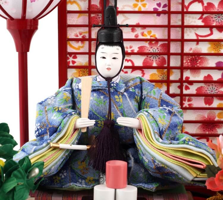 183-247_06 Hina dolls, a Japanese doll, gorgeous pair dolls set Yuna LED, entire view of the emperor doll