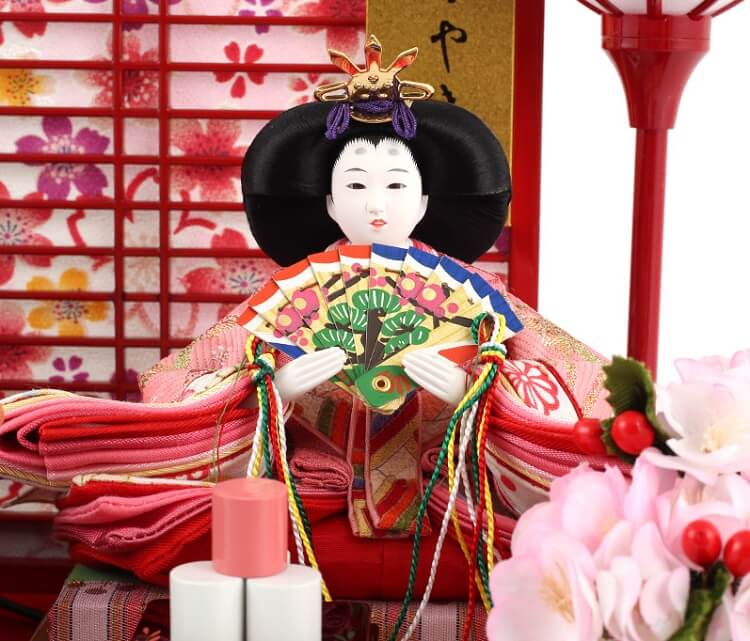 183-247_08 Hina dolls, a Japanese doll, gorgeous pair dolls set Yuna LED, entire view of the empress doll