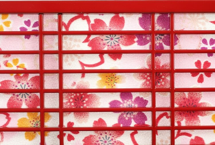 183-247_11 Hina dolls, a Japanese doll, gorgeous pair dolls set Yuna LED, details of background lattice ornamnet
