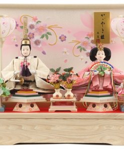 Hina dolls, a Japanese doll, gorgeous pair doll set Hagoromo white, entire view