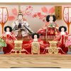 Hina dolls, a Japanese doll, gorgeous 5 dolls set Wakana, entire view
