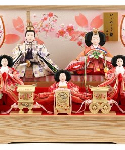 Hina dolls, a Japanese doll, gorgeous 5 dolls set Wakana, entire view