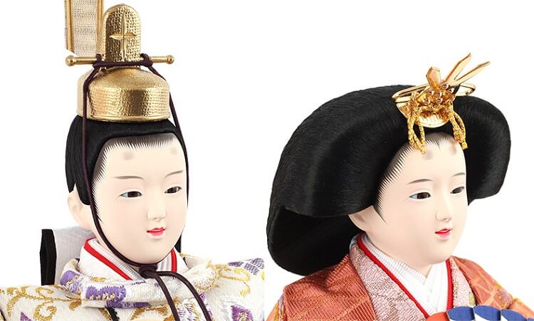 183-505_03 Hina dolls, a Japanese doll, gorgeous 5 dolls set Wakana, faces of the emperor and the empress dolls
