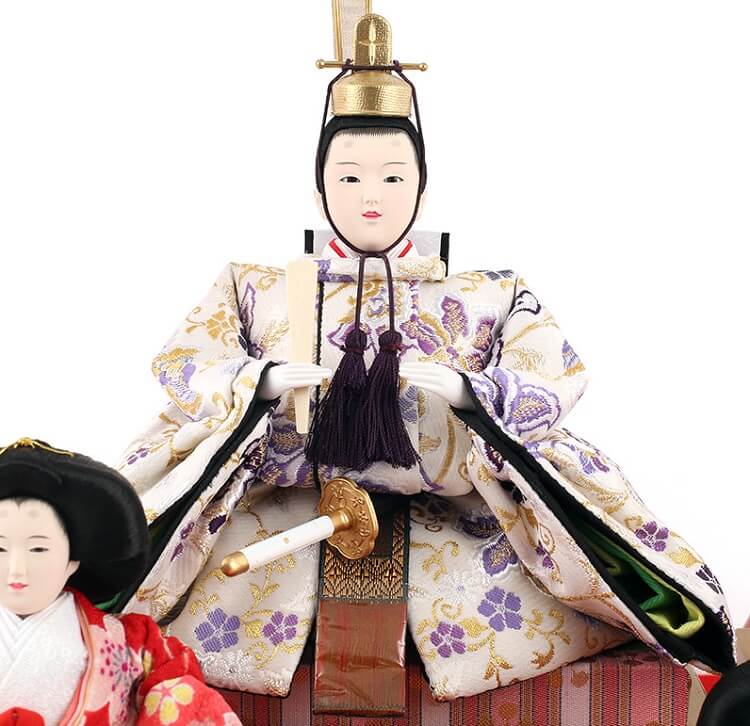 183-505_04 Hina dolls, a Japanese doll, gorgeous 5 dolls set Wakana, entire view of the emperor doll