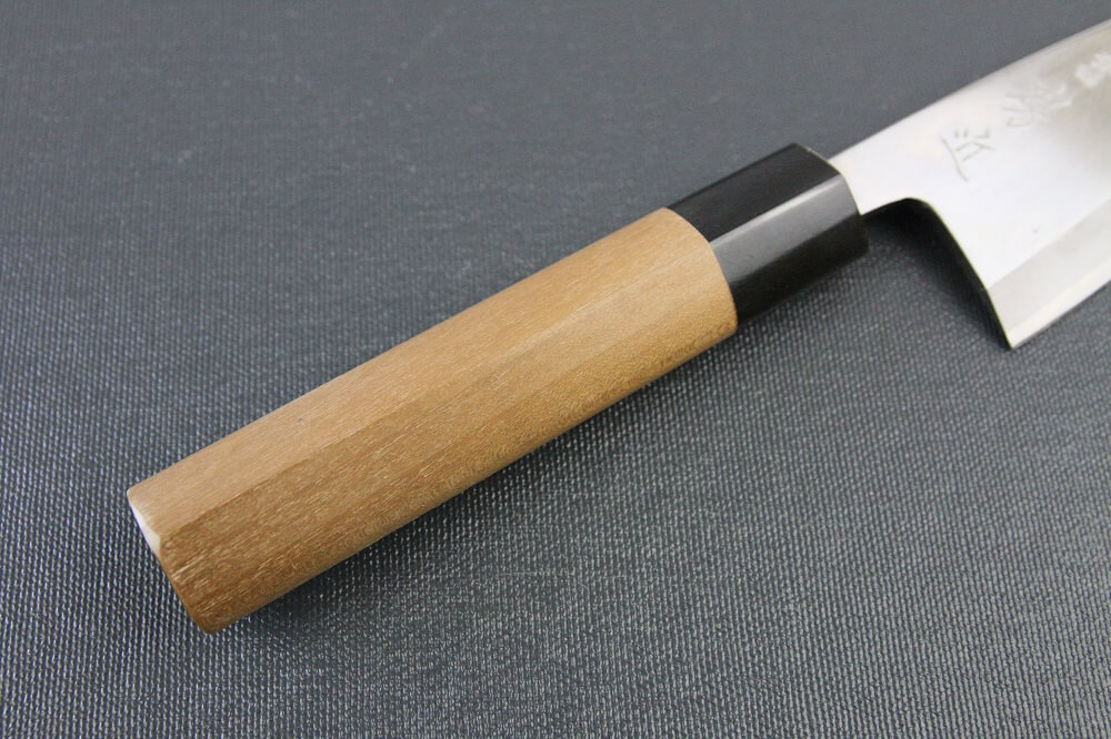1st_deba_120_IMG_6520 Japanese professional chef knife, Deba fillet knife, steel 120mm, handle details