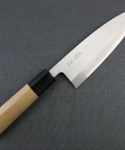 Japanese professional chef knife, Deba fillet knife, steel 150mm, entire front view