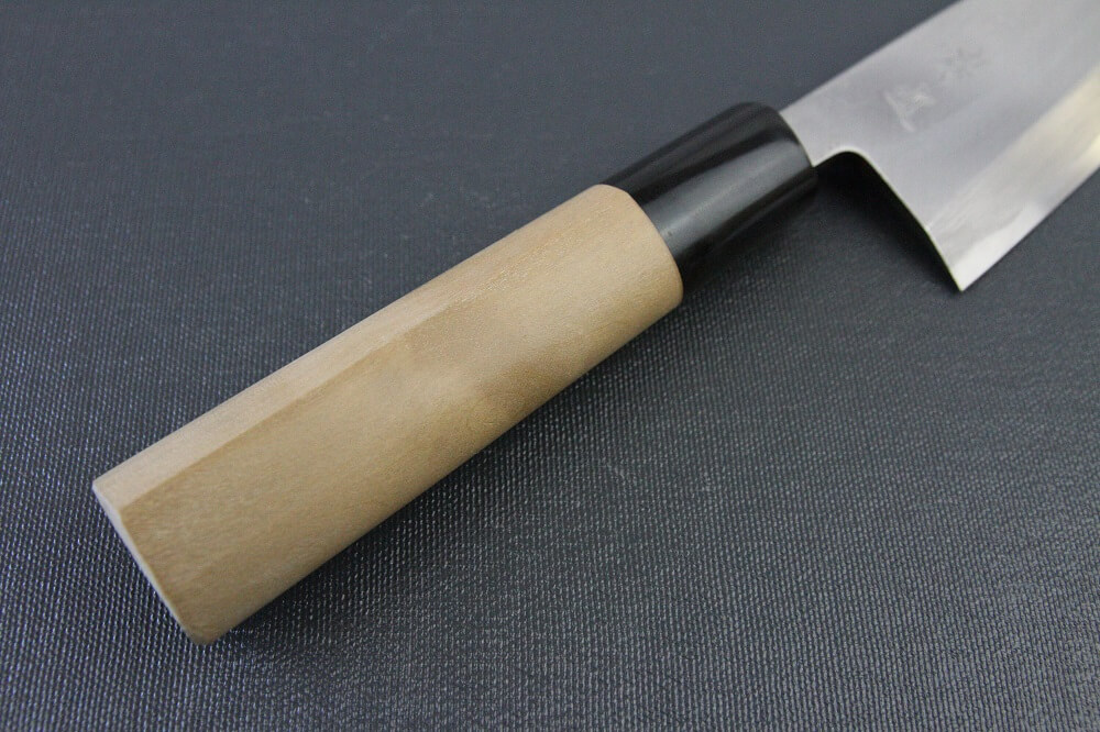 1st_deba_150_IMG_6530 Japanese professional chef knife, Deba fillet knife, steel 150mm, handle details