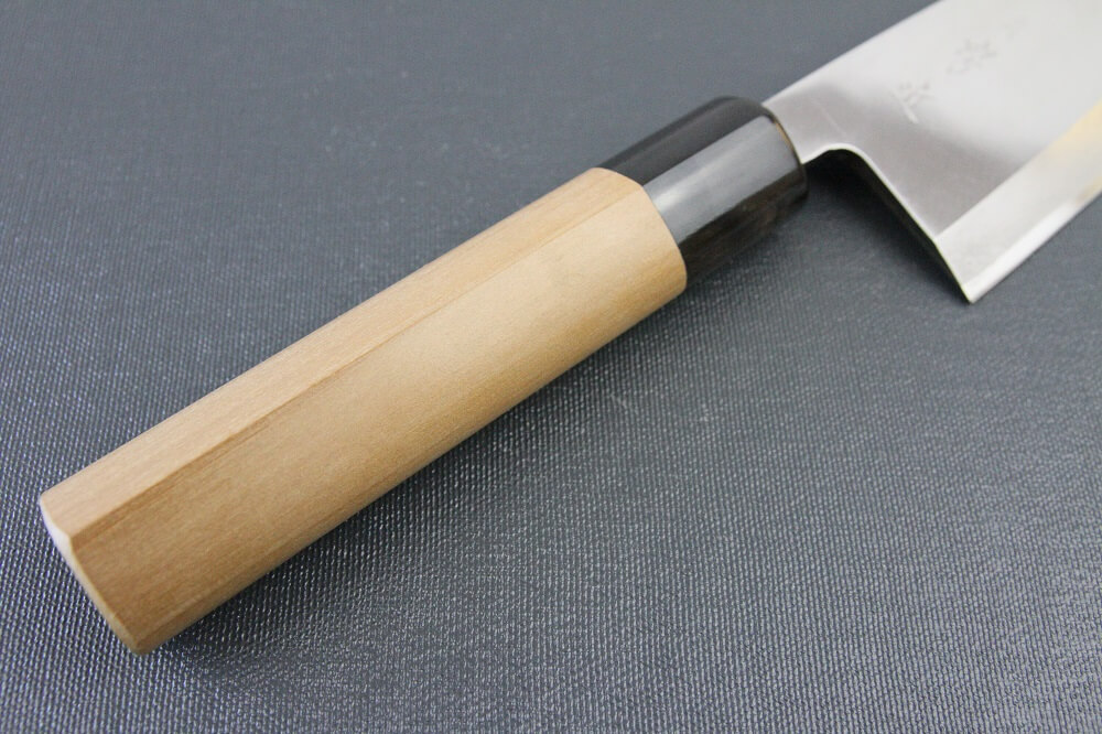 1st_deba_180_IMG_6539 Japanese professional chef knife, Deba fillet knife, steel 180mm, handle details