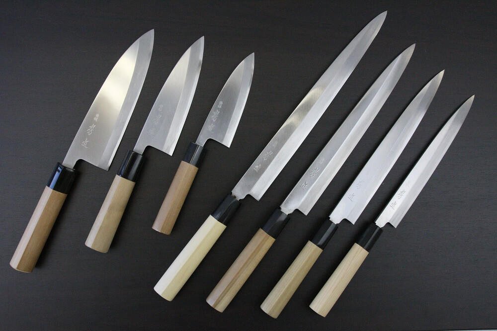 1st_series_IMG_6629 Japanese professional chef knife, left-handed Deba fillet knife, 1st grade knife series full lineup