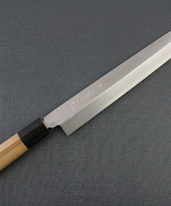 Japanese professional chef knife, Yanagiba Sushi knife, 1st grade 270mm, entire front view